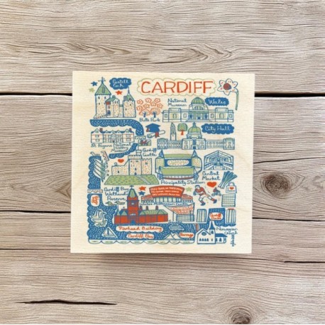 Julia Gash Wooden Coaster - Cardiff