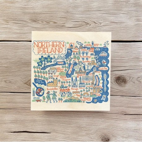 Julia Gash Wooden Coaster - Northern Ireland