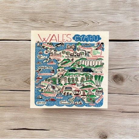 Julia Gash Wooden Coaster - Wales