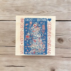 Julia Gash Wooden Coaster - Great Britain