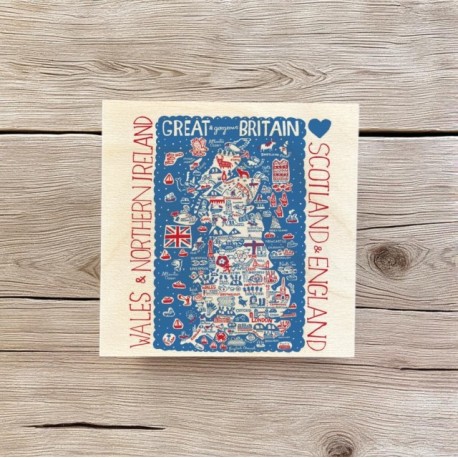 Julia Gash Wooden Coaster - Great Britain