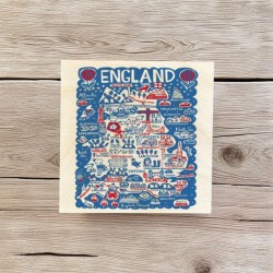 Julia Gash Wooden Coaster - England