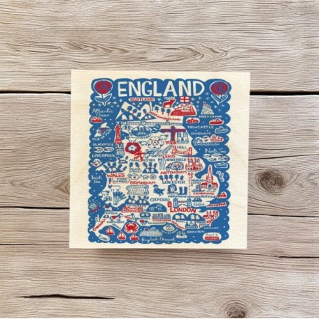 Julia Gash Wooden Coaster - England