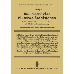 Die unspezifischen Bluteiweissreaktionen: Kolloid-Labilitatsreaktionen im Serum und Plasma als Hilfsmittel zur Krankheitserkennung