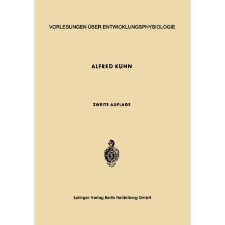 Vorlesungen uber Entwicklungsphysiologie