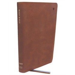 NET Bible, Large Print Thinline with Cross References, Brown Leathersoft, Comfort Print