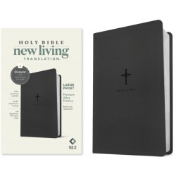 NLT Large Print Premium Value Thinline Bible, Filament Enabled (Leatherlike, Black Cross)