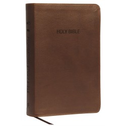 NKJV, Foundation Study Bible, Leathersoft, Brown, Thumb Indexed, Red Letter: Holy Bible, New King James Version