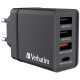 VERBATIM CHR-30EU1 4-port USB Charger Black EU