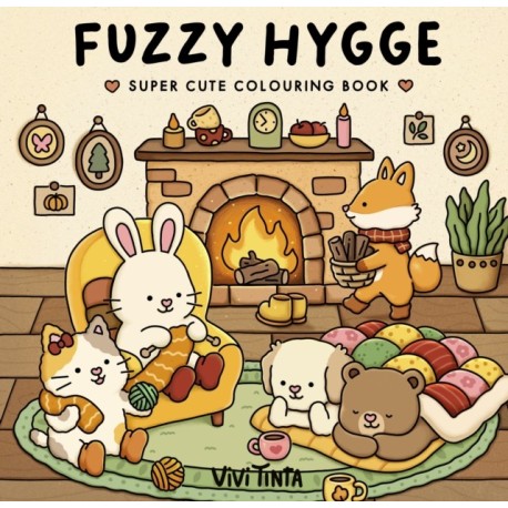 Fuzzy Hygge: Super cute colouring book