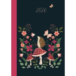 Hedgehog and Toadstools A6 Diary  2026