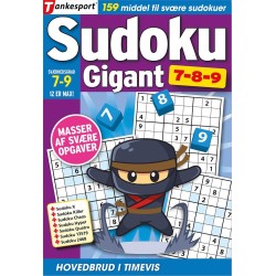 Sudoku GIGANT 7,8,9: Sværhedsgrad 7-9