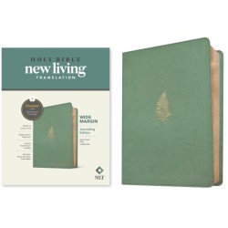 NLT Wide Margin Bible, Filament Enabled (LeatherLike, Sage Green Palm, Red Letter)