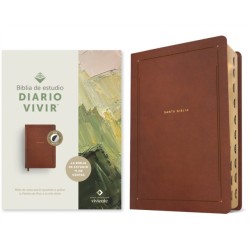 Biblia de estudio del diario vivir NTV (SentiPiel, Cafe, Indice, Letra Roja)