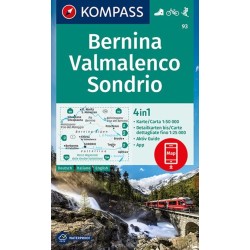 Bernina, Valmalenco, Sondrio, Kompass Wanderkarte 93