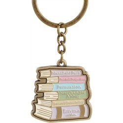 Keyring Metal - Jane Austen (Book Stack)