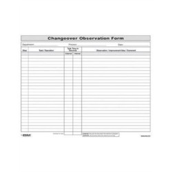 Quick Changeover: Observation Form: Observation Form