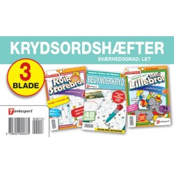 Krydsords samleposer med 3 blade. Sværhedsgrad LET ***: Assorteret 3 stk per pose.