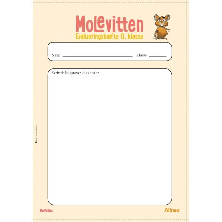 Molevitten, 0. kl., Evalueringshæfte: Læsesporet