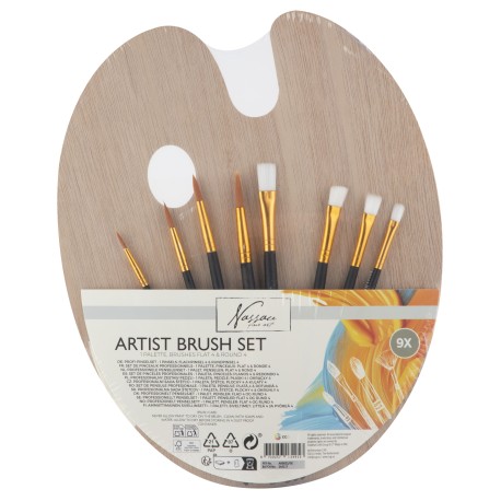 Palette med 8 pensler