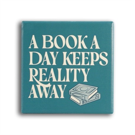 Coaster Single Ceramic - A Book A Day Keeps Reality Away