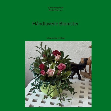 Håndlavede Blomster: 5 Grønne og en Rose