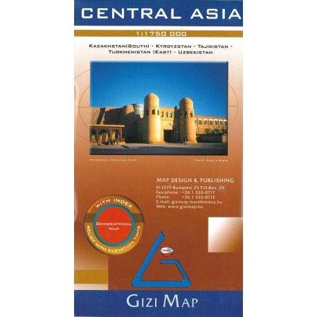 Central Asia, Gizi Geographical Map 1:1,75 mill.
