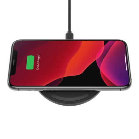 15W Wireless Charging Pad with PSU & USB-C Cable, Black