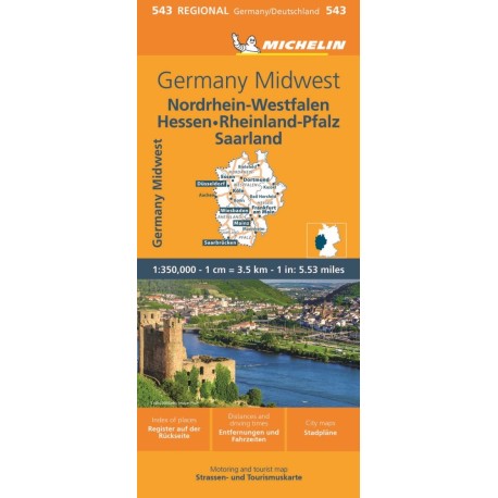 Germany Midwest - Michelin Regional Map 543