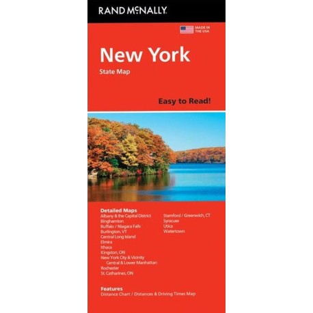 New York State: Rand McNally Easy to Read Folded Map