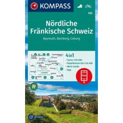 Nördliche Fränkische Schweiz : Beyreuth, Bamberg, Coburg, Kompass Wandern Rad karte 165