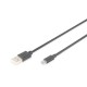 DIGITUS USB-A to Micro-B cable 1.8 m USB 2.0, Black