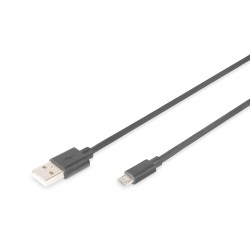 DIGITUS USB-A to Micro-B cable 1.8 m USB 2.0, Black