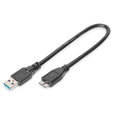 DIGITUS USB-A to Micro-B cable 0.25 m USB 3.0, Black