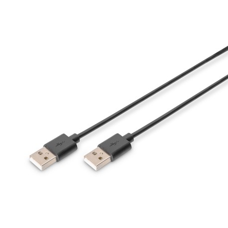 DIGITUS USB-A to USB-A cable 1 m USB 2.0, Black