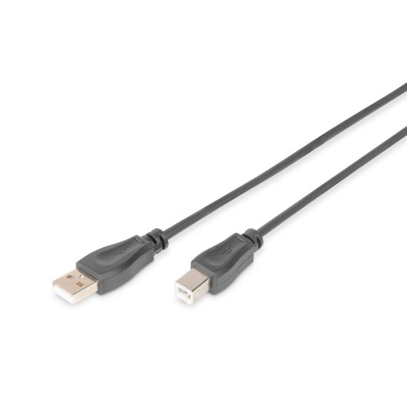 DIGITUS USB-A to USB-B cable 3 m USB 2.0, Black