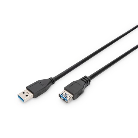 DIGITUS USB-A extension cable 1.8 m USB 3.0, Black