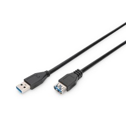DIGITUS USB-A extension cable 3 m USB 3.0, Black