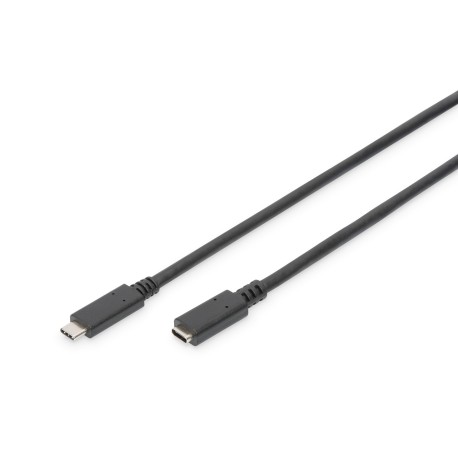 DIGITUS USB-C extension cable 1.5 m USB 2.0, Black