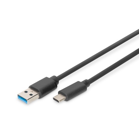 DIGITUS USB-C to USB-A cable 1 m 5 Gbps 3A, Black