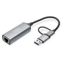 DIGITUS Gig Eth Adp 2.5G USB-C+USB A