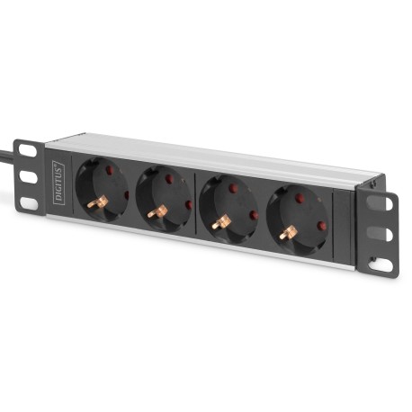 DIGITUS 10” Socket Strip, Aluminum Profile, 4-way sockets