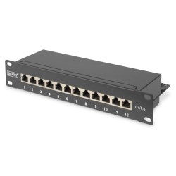 DIGITUS CAT 6, Class E Patch Panel, shielded, black