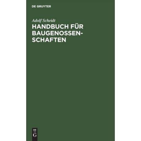 Handbuch Fur Baugenossenschaften