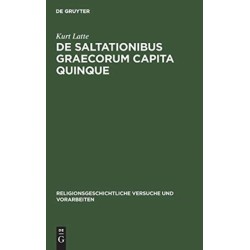De saltationibus Graecorum capita quinque