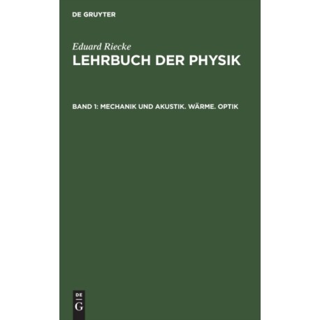 Mechanik Und Akustik. Warme. Optik