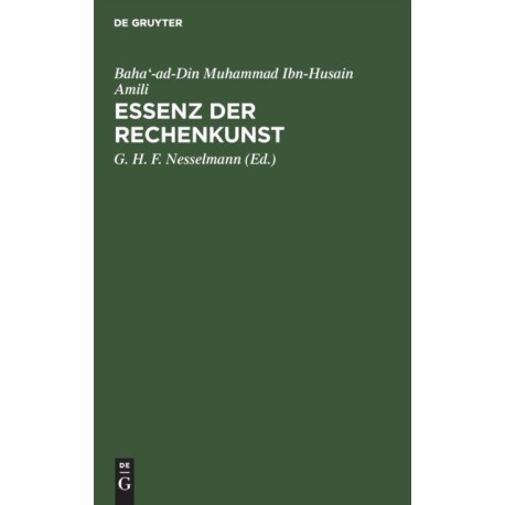 Essenz Der Rechenkunst: Arabisch Und Deutsch