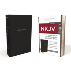NKJV Holy Bible, Giant Print Center-Column Reference Bible, Black Leather-look, 72,000+ Cross References, Red Letter, Comfort Print: New King James Version: New King James Version
