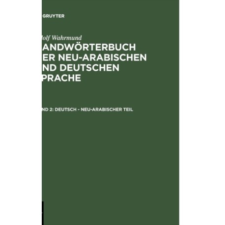 Deutsch - neu-arabischer Teil
