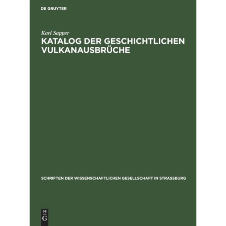 Katalog Der Geschichtlichen Vulkanausbruche